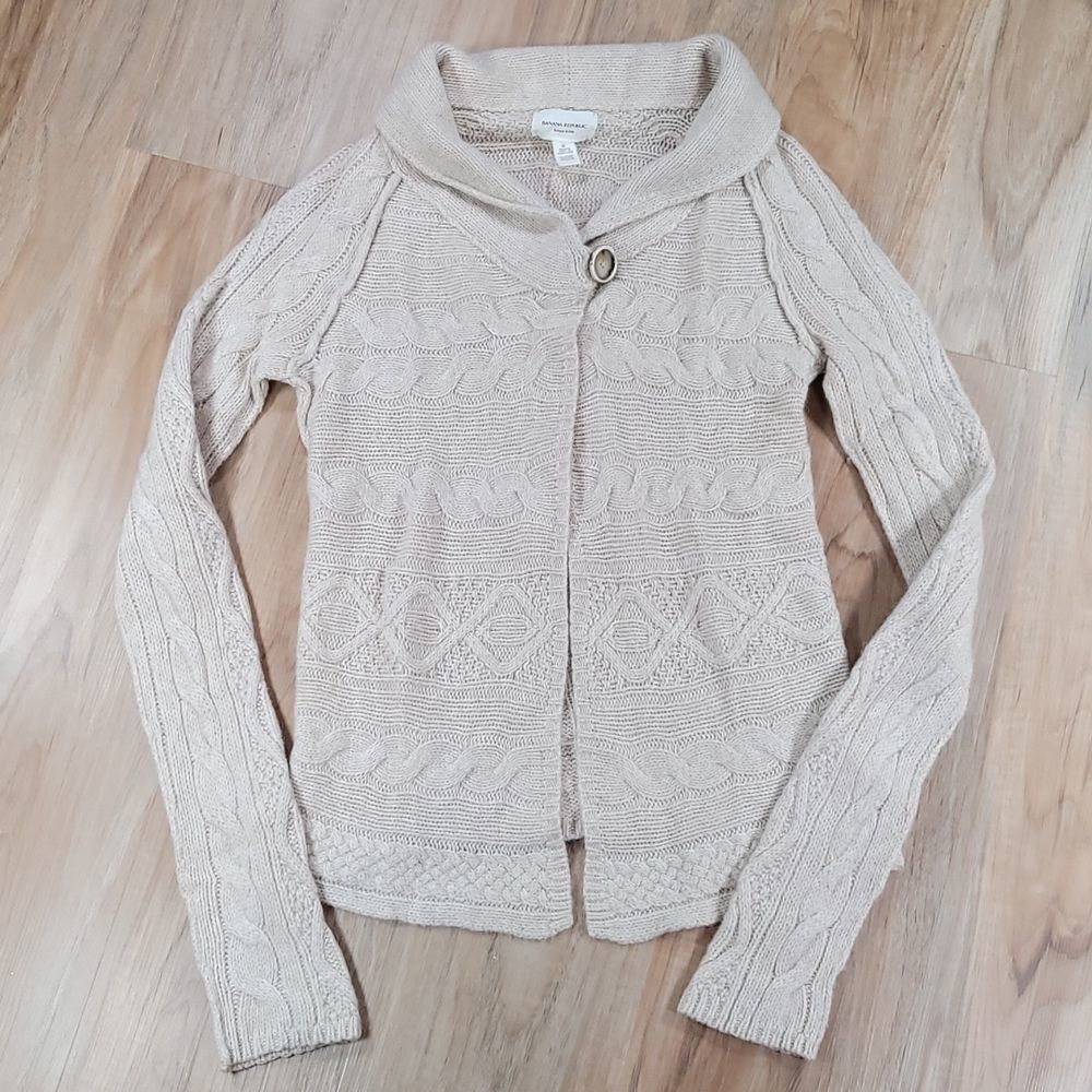 🔹️Banana Republic Cream Alpaca & Wool Open Front Sweater Medium